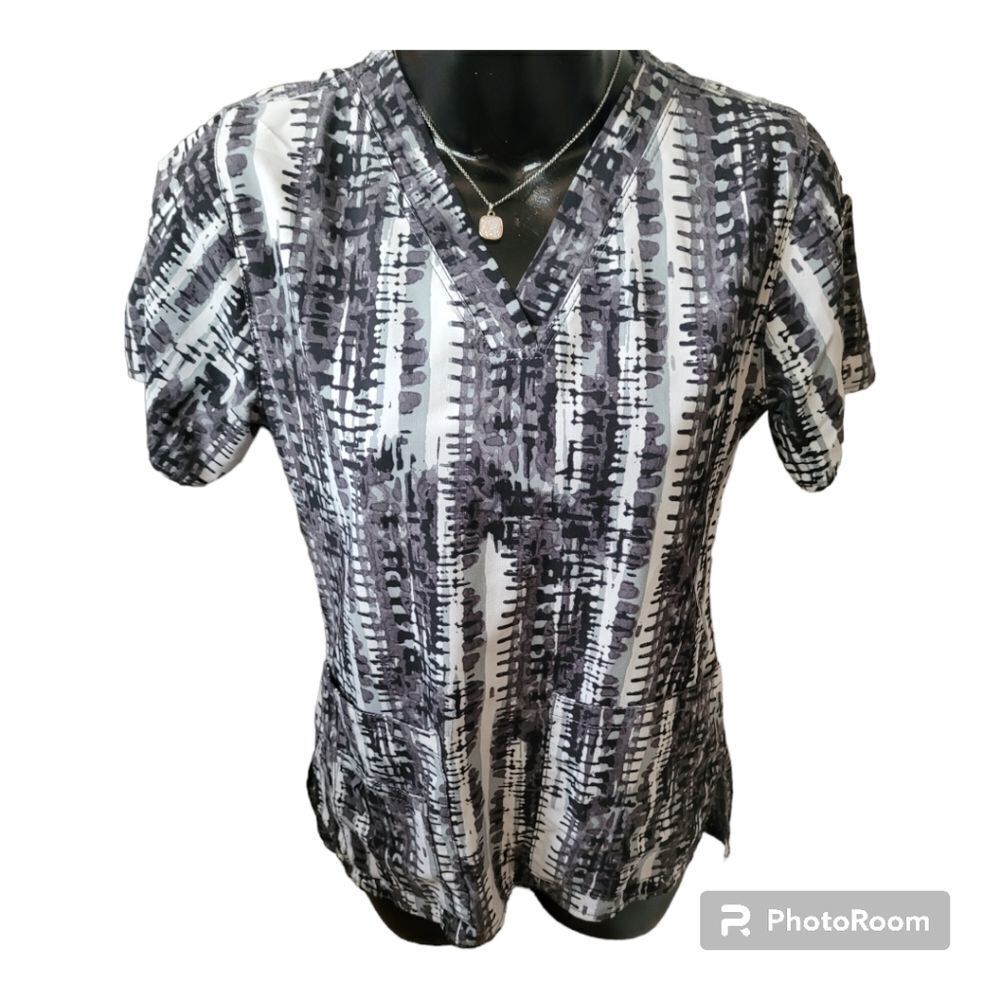 CARHARTT force cross flex v-neck scrub top C12114 black grey size XS womens